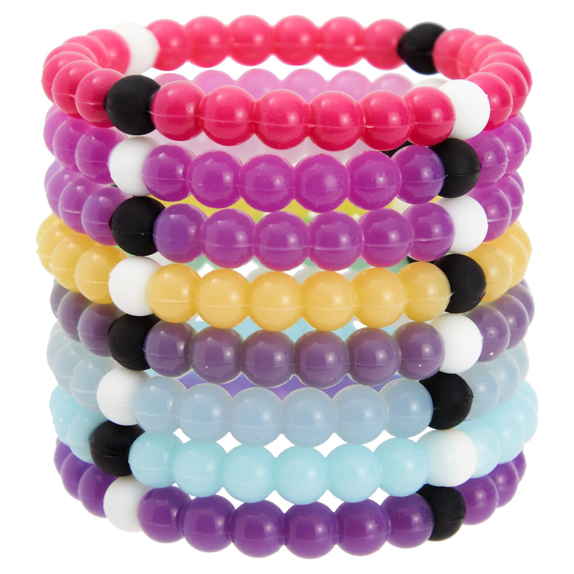 8 Pack Color Changing Cute Bracelets - Silicone Beaded Bracelets Jewelry  Set for Kids, Teen Girls, Women (2.6x0.3 in) 